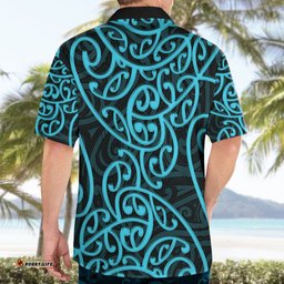 New Zealand Hawaiian Shirt Maori Pattern Light Blue