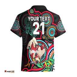 Custom Swans Football Aboriginal Art Hawaiian Shirt NAIDOC Indigenous Tribal