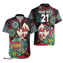 Custom Swans Football Aboriginal Art Hawaiian Shirt NAIDOC Indigenous Tribal