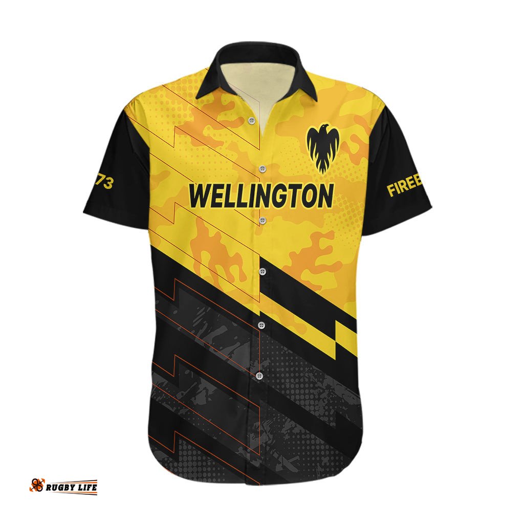 Custom Text And Number New Zealand Wellington Cricket Hawaiian Shirt Firebirds Sporty Style