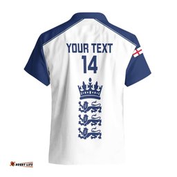 Personalised England Cricket Hawaiian Shirt Ashes Sporty Version
