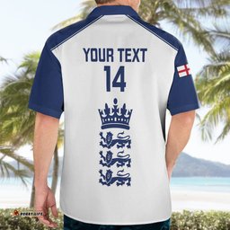 Personalised England Cricket Hawaiian Shirt Ashes Sporty Version