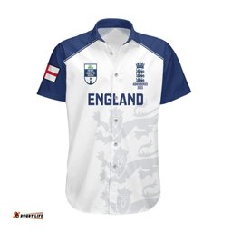 Personalised England Cricket Hawaiian Shirt Ashes Sporty Version