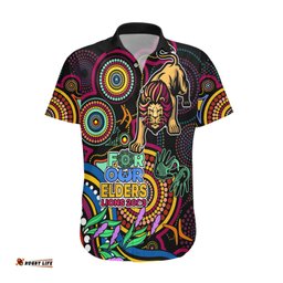 Custom Lions Football Aboriginal Art Hawaiian Shirt NAIDOC Indigenous Tribal