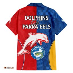 NRL Dolphins Combine Parra Eels Hawaiian Shirt Sporty Style