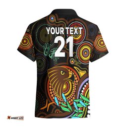 Custom Hawks Football Aboriginal Art Hawaiian Shirt NAIDOC Indigenous Tribal