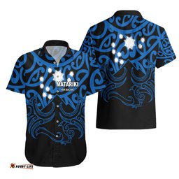 Matariki New Zealand Hawaiian Shirt Maori New Year Blue