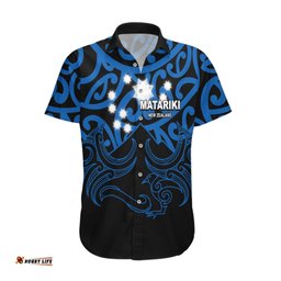 Matariki New Zealand Hawaiian Shirt Maori New Year Blue