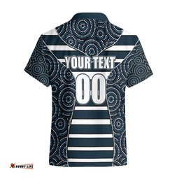 AFL Blues Hawaiian Shirt Mix Dot Aboriginal