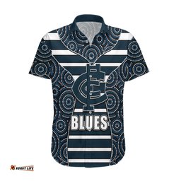 AFL Blues Hawaiian Shirt Mix Dot Aboriginal