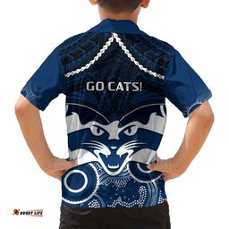 Geelong Football Hawaiian Shirt Go Cats Aboriginal Mix Polynesian Pattern