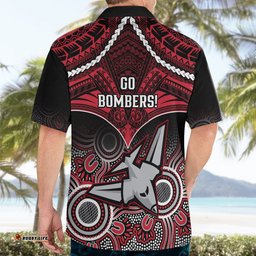 Essendon Football Hawaiian Shirt Bombers Aboriginal Mix Polynesian Pattern