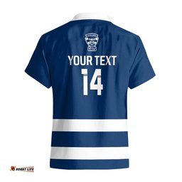 Personalised Geelong Football Hawaiian Shirt Go Cats Navy Blue Sporty Style