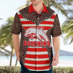 NRL Dolphins Hawaiian Shirt Mix Dot Aboriginal