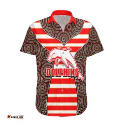 NRL Dolphins Hawaiian Shirt Mix Dot Aboriginal