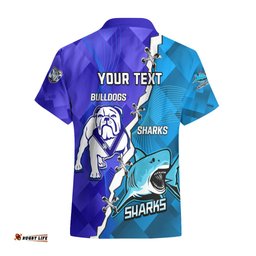 Perspnalised Sharks And Bulldogs Rugby Hawaiian Shirt Sporty Style