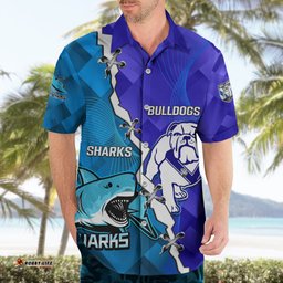 Perspnalised Sharks And Bulldogs Rugby Hawaiian Shirt Sporty Style