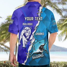 Perspnalised Sharks And Bulldogs Rugby Hawaiian Shirt Sporty Style