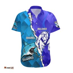 Perspnalised Sharks And Bulldogs Rugby Hawaiian Shirt Sporty Style
