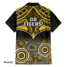 Richmond Football Hawaiian Shirt Tigers Aboriginal Mix Polynesian Pattern