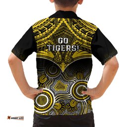 Richmond Football Hawaiian Shirt Tigers Aboriginal Mix Polynesian Pattern