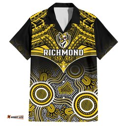 Richmond Football Hawaiian Shirt Tigers Aboriginal Mix Polynesian Pattern