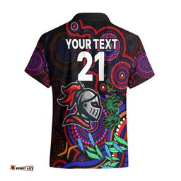 Custom Knights Rugby Aboriginal Art Hawaiian Shirt NAIDOC Indigenous Tribal