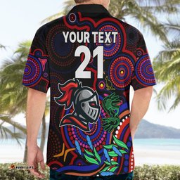 Custom Knights Rugby Aboriginal Art Hawaiian Shirt NAIDOC Indigenous Tribal