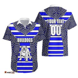 NRL Bulldogs Hawaiian Shirt Mix Dot Aboriginal
