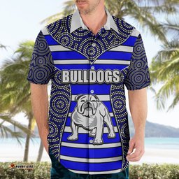 NRL Bulldogs Hawaiian Shirt Mix Dot Aboriginal