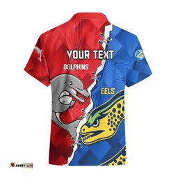 Dolphins Mix Eels Rugby Hawaiian Shirt Sporty Style