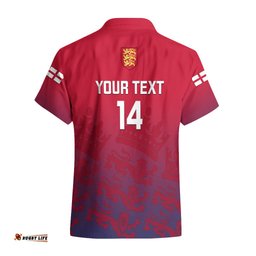 Personalised England Cricket Hawaiian Shirt Go Champions World Cup