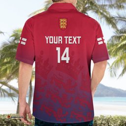 Personalised England Cricket Hawaiian Shirt Go Champions World Cup