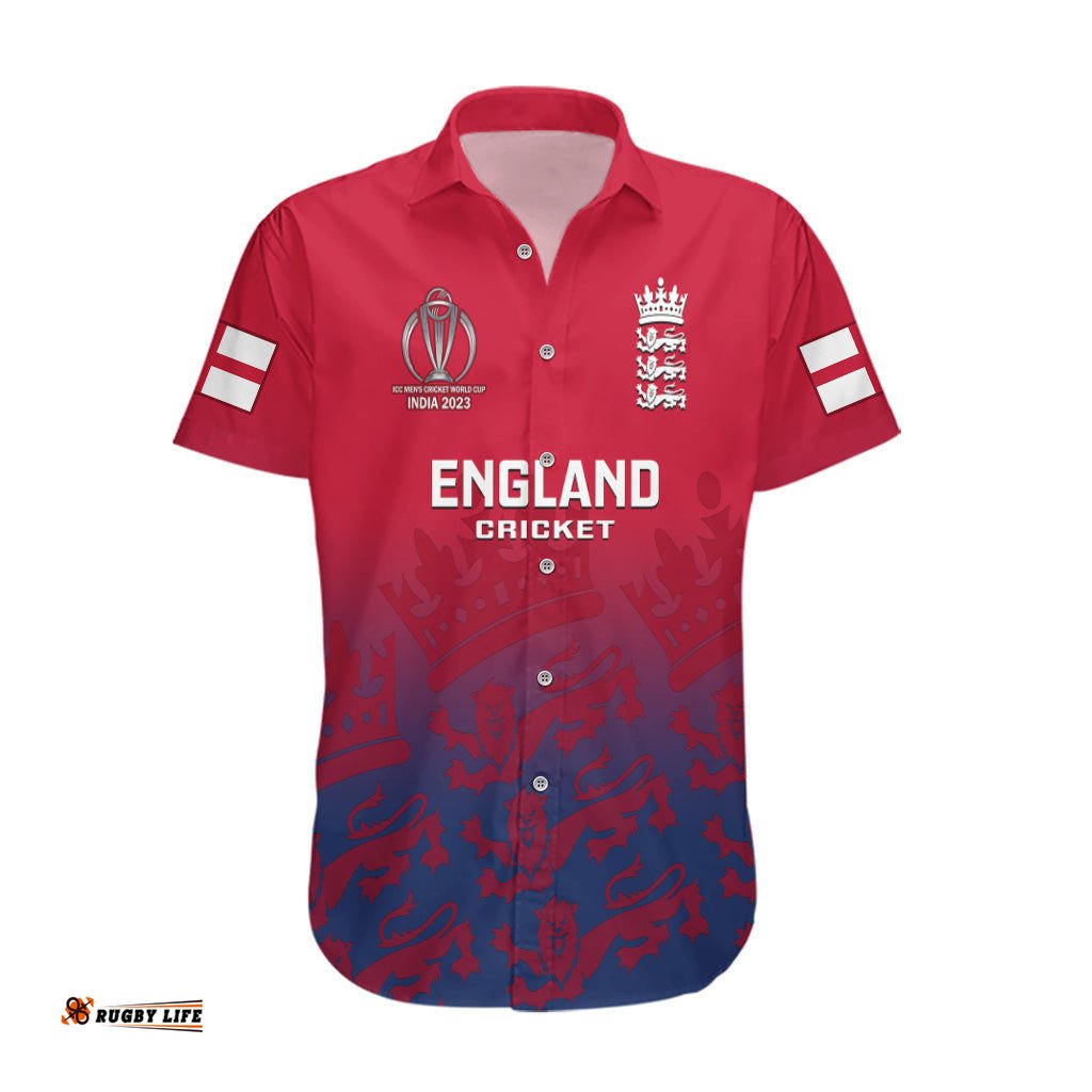 Personalised England Cricket Hawaiian Shirt Go Champions World Cup