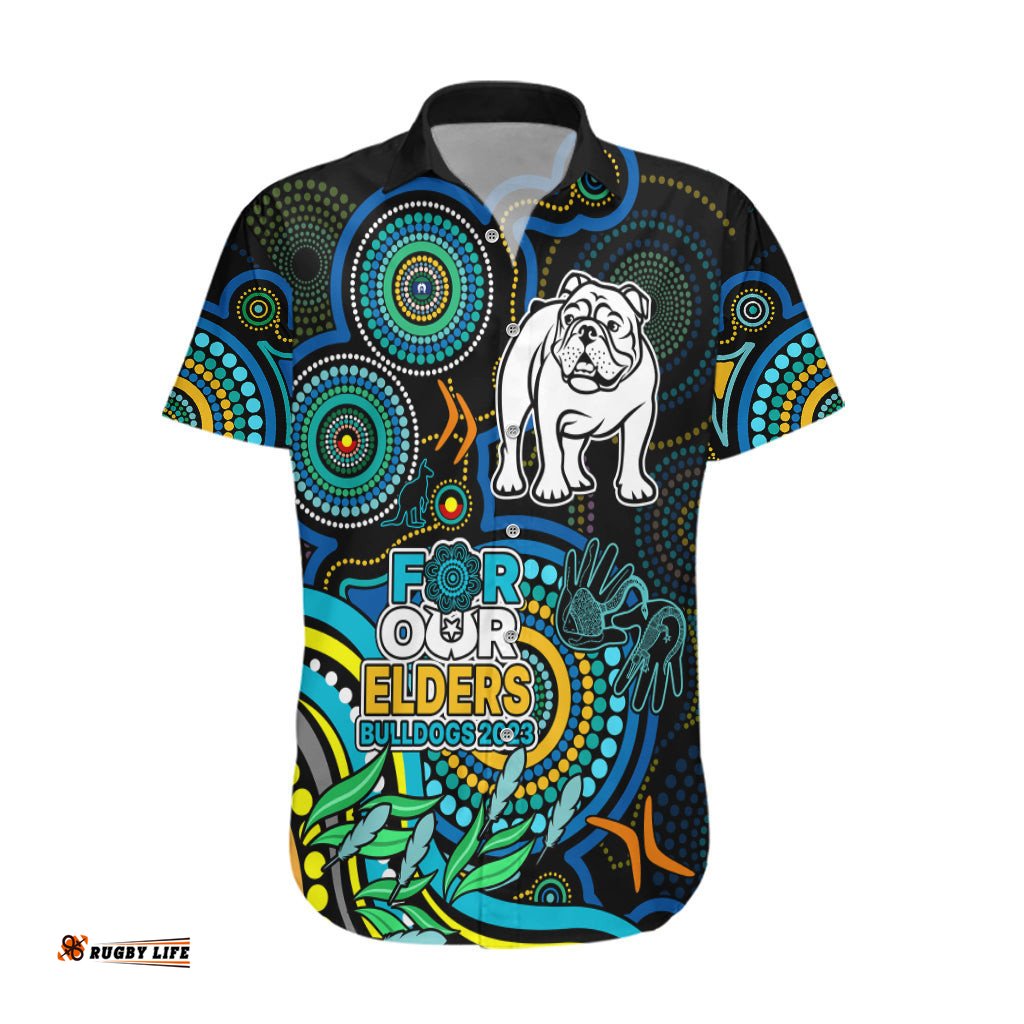 Bulldogs Rugby Aboriginal Art Hawaiian Shirt NAIDOC Indigenous Tribal