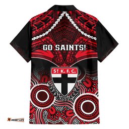 St Kilda Football Hawaiian Shirt Saints Aboriginal Mix Polynesian Pattern