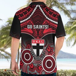 St Kilda Football Hawaiian Shirt Saints Aboriginal Mix Polynesian Pattern