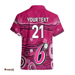Custom Text And Number Australia Sixers Cricket Hawaiian Shirt Indigenous