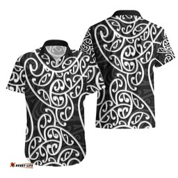 New Zealand Hawaiian Shirt Maori Pattern White