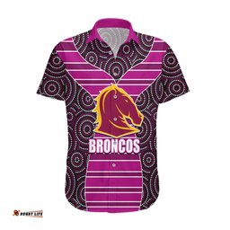 NRL Boncos Hawaiian Shirt Mix Dot Aboriginal Pink Version