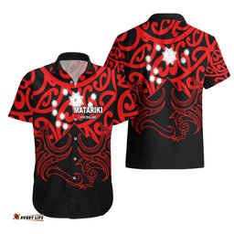 Matariki New Zealand Hawaiian Shirt Maori New Year Red