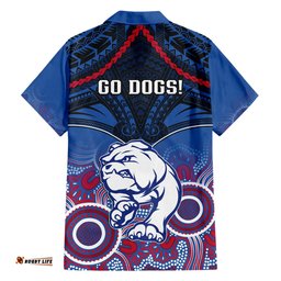 Bulldogs Football Hawaiian Shirt Doggies Aboriginal Mix Polynesian Pattern