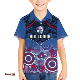 Bulldogs Football Hawaiian Shirt Doggies Aboriginal Mix Polynesian Pattern