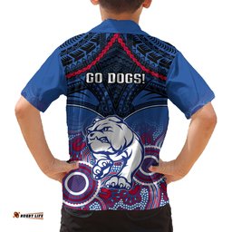 Bulldogs Football Hawaiian Shirt Doggies Aboriginal Mix Polynesian Pattern