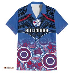 Bulldogs Football Hawaiian Shirt Doggies Aboriginal Mix Polynesian Pattern