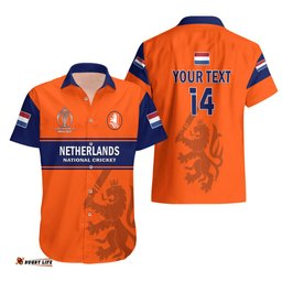 Personalised Netherlands Cricket Hawaiian Shirt Dynamic Version