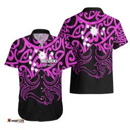 Matariki New Zealand Hawaiian Shirt Maori New Year Purple