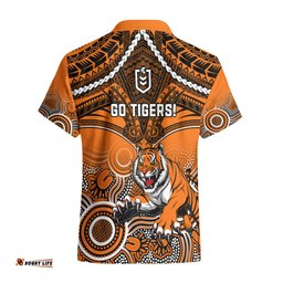 Tigers Rugby Hawaiian Shirt Aboriginal Mix Polynesian Pattern