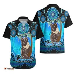 Personalised Australia Cancer Koala Zodiac Hawaiian Shirt Auz Astrology Aboriginal Aqua