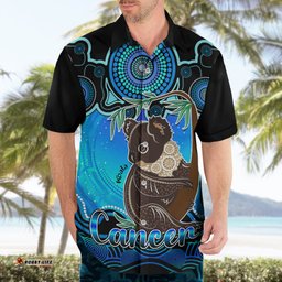 Personalised Australia Cancer Koala Zodiac Hawaiian Shirt Auz Astrology Aboriginal Aqua